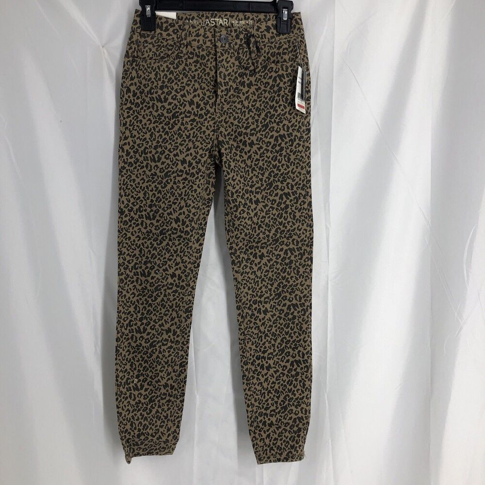 VANILLA STAR Junior's High Rise Soft & Flexible Jeggings NWT Size 1 Cheetah